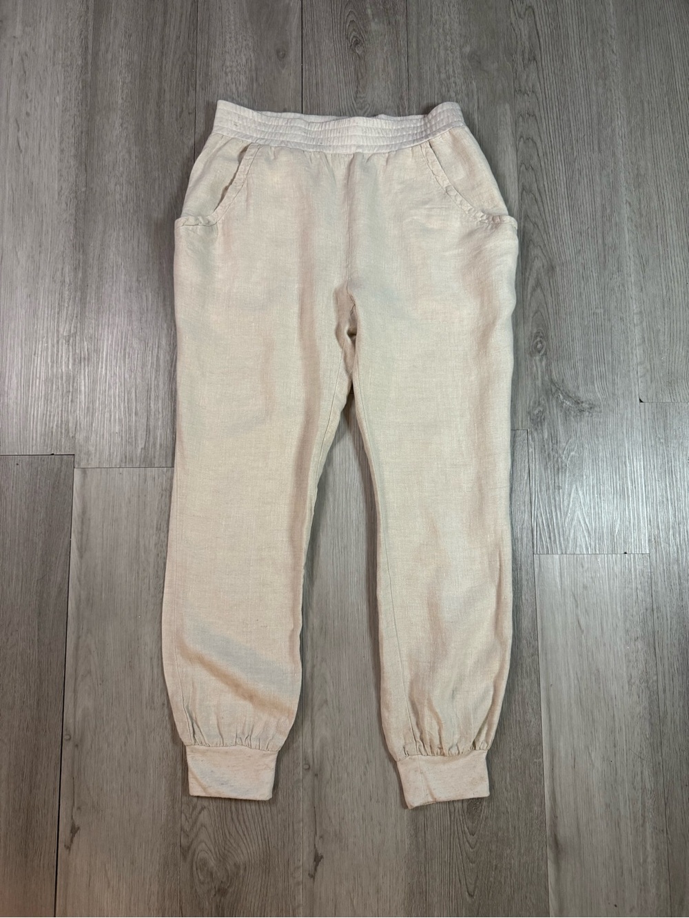 Forever 21 Women’s Beige Tan Linen Jogger Pants Size Small